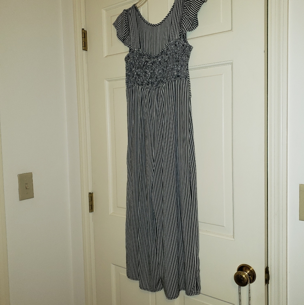 Wonder Nation black and white striped jumpsuit, XL